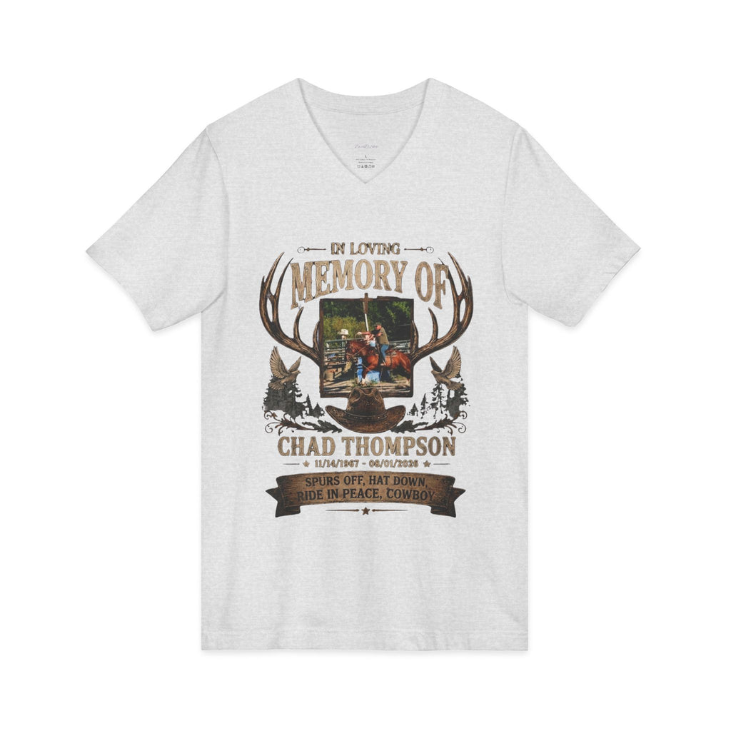 In Memory Of Custom Memorial V-Neck Tee — Personalized Tribute Shirt