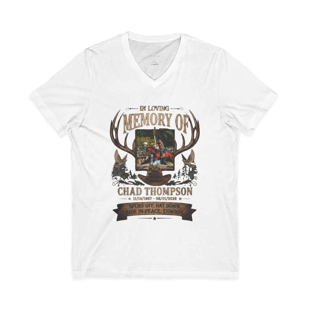 In Memory Of Custom Memorial V-Neck Tee — Personalized Tribute Shirt
