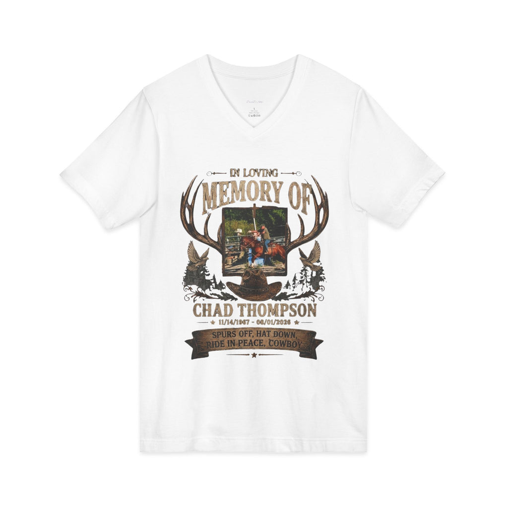 In Memory Of Custom Memorial V-Neck Tee — Personalized Tribute Shirt