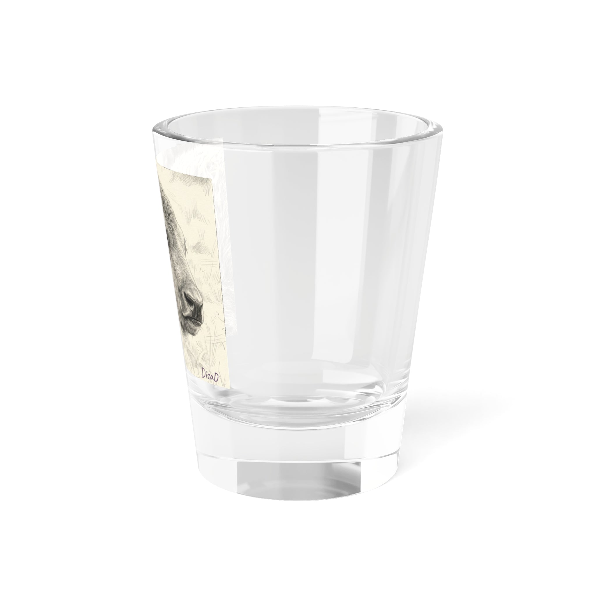 Calf Portrait Shot Glass — Rustic Farm Animal 1.5 oz Party & Gift