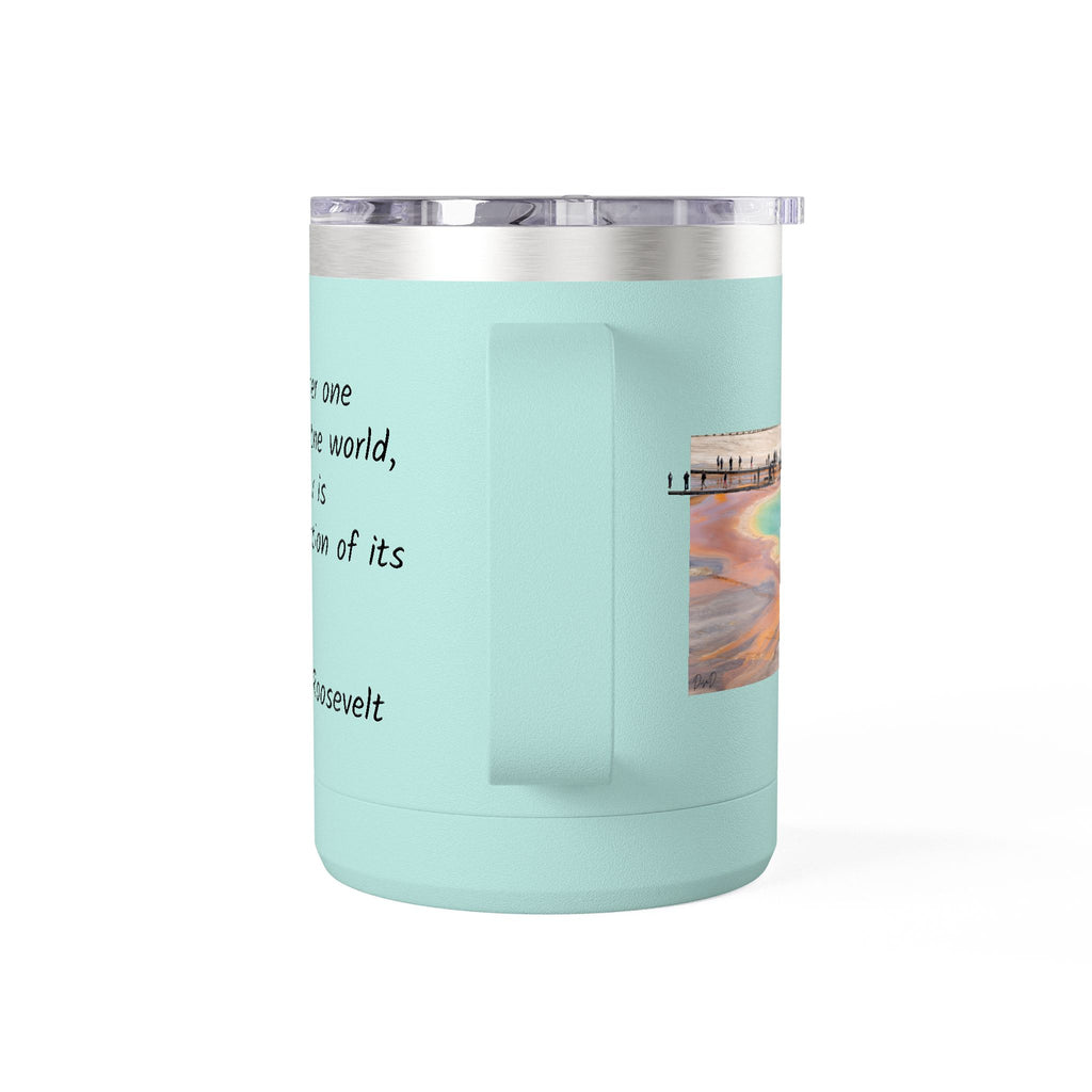 15oz Travel Tumbler Mug with Theodore Roosevelt Quote — 'Lonely Freedom' Inspirational Coffee Cup