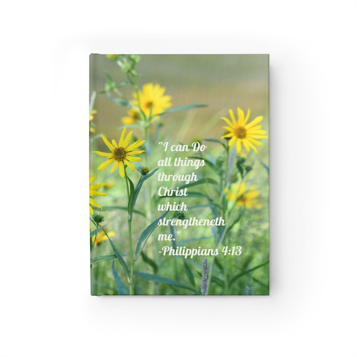 Inspirational Floral Journal — "I Can Do All Things" Philippians 4:13 Ruled Notebook